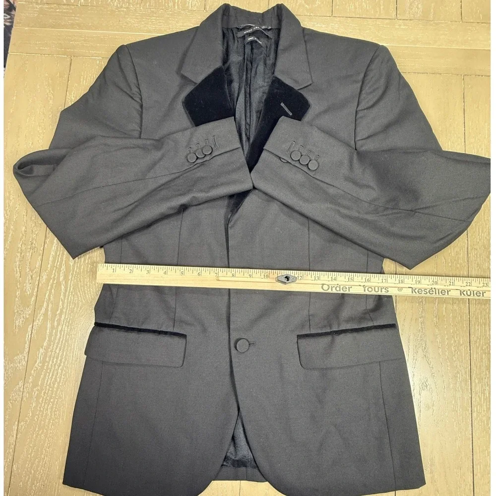 Marc Jacobs Tuxedo Jacket Mens 48 Black Velvet Trim Blazer Made‎ In Italy